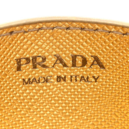Prada Metallic Saffiano Triangle Card Holder Platino 6 of 8