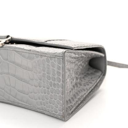 Balenciaga Shiny Calfskin Crocodile Embossed Medium Hourglass Top Handle Bag Balenciaga Grey 9 of 9