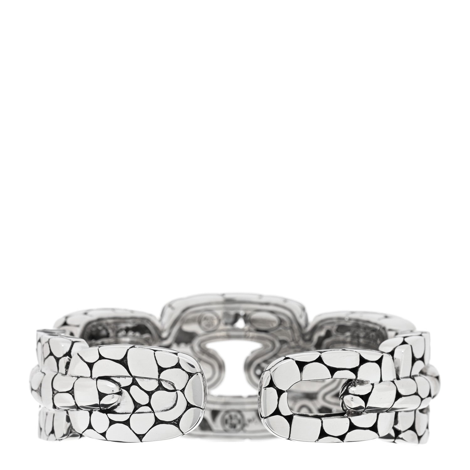 John Hardy Sterling Silver White Topaz Pebble Kick Cuff Bracelet 2 of 3
