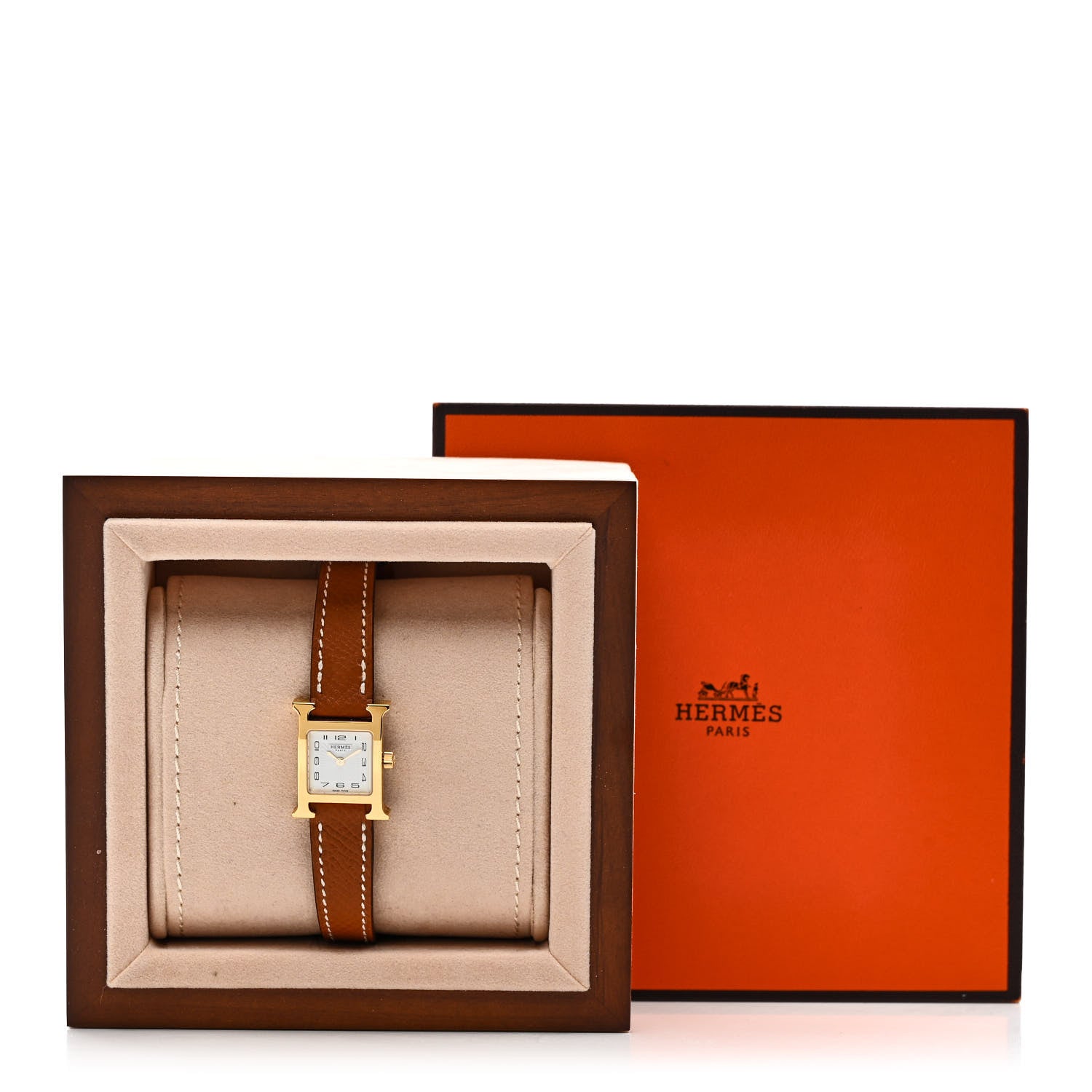 Hermes Stainless Steel Epsom 17.2mm Heure H Hour Quartz Watch Gold 5 of 5