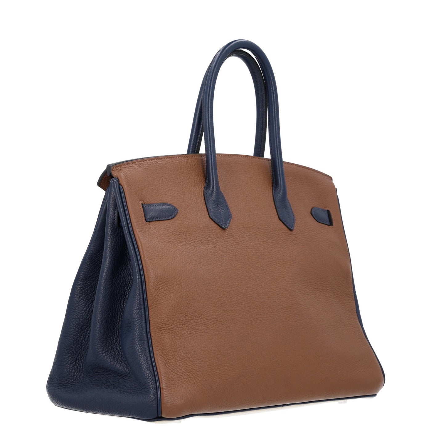 Taurillon Clemence Horseshoe Birkin 35 Bleu Abysse Parchemin Alezan Colvert
