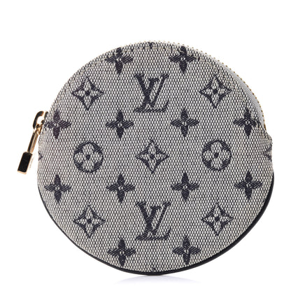 Louis Vuitton Mini Lin Croisette Round Coin Purse Blue 1 of 7