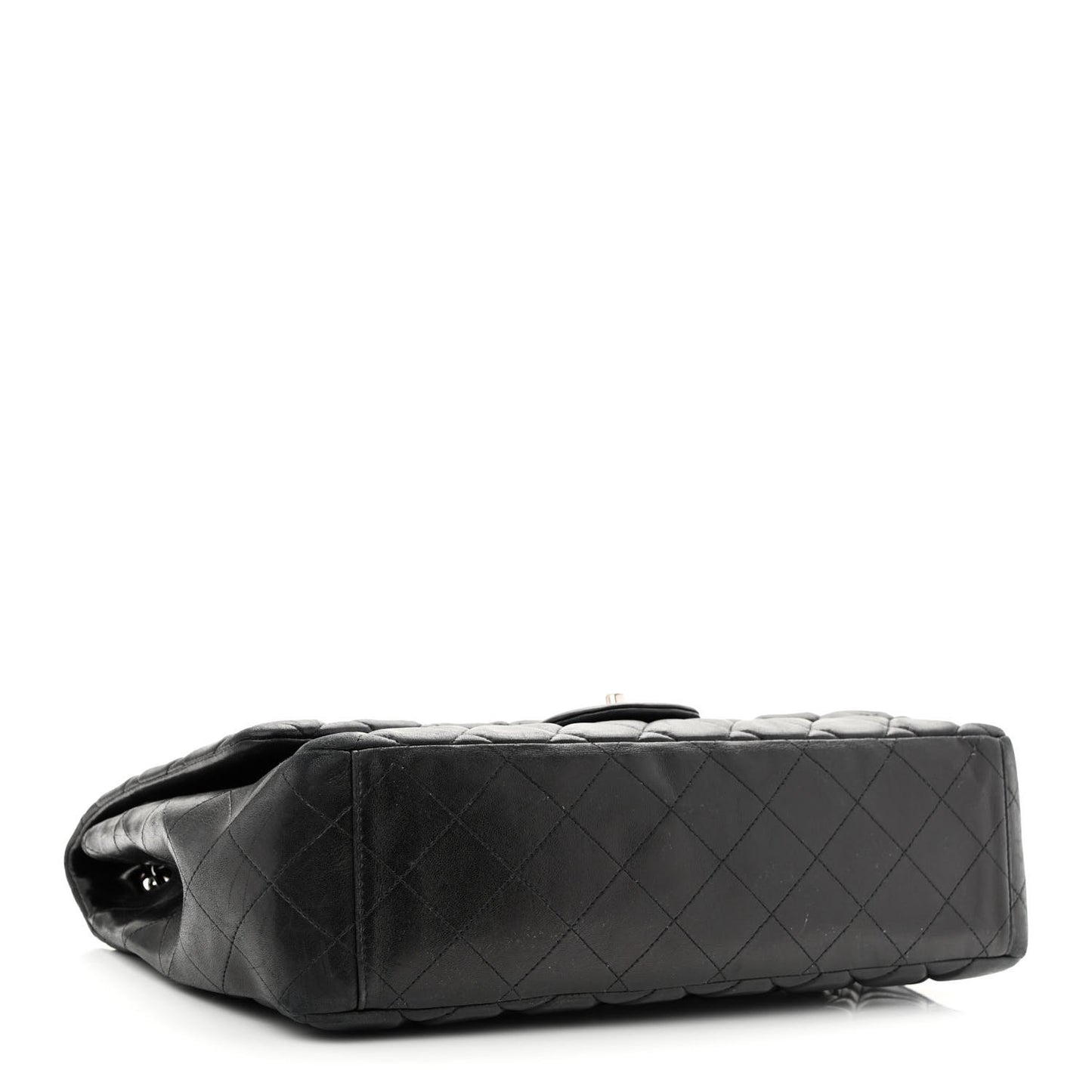 Lambskin Quilted Maxi Single Flap Black
