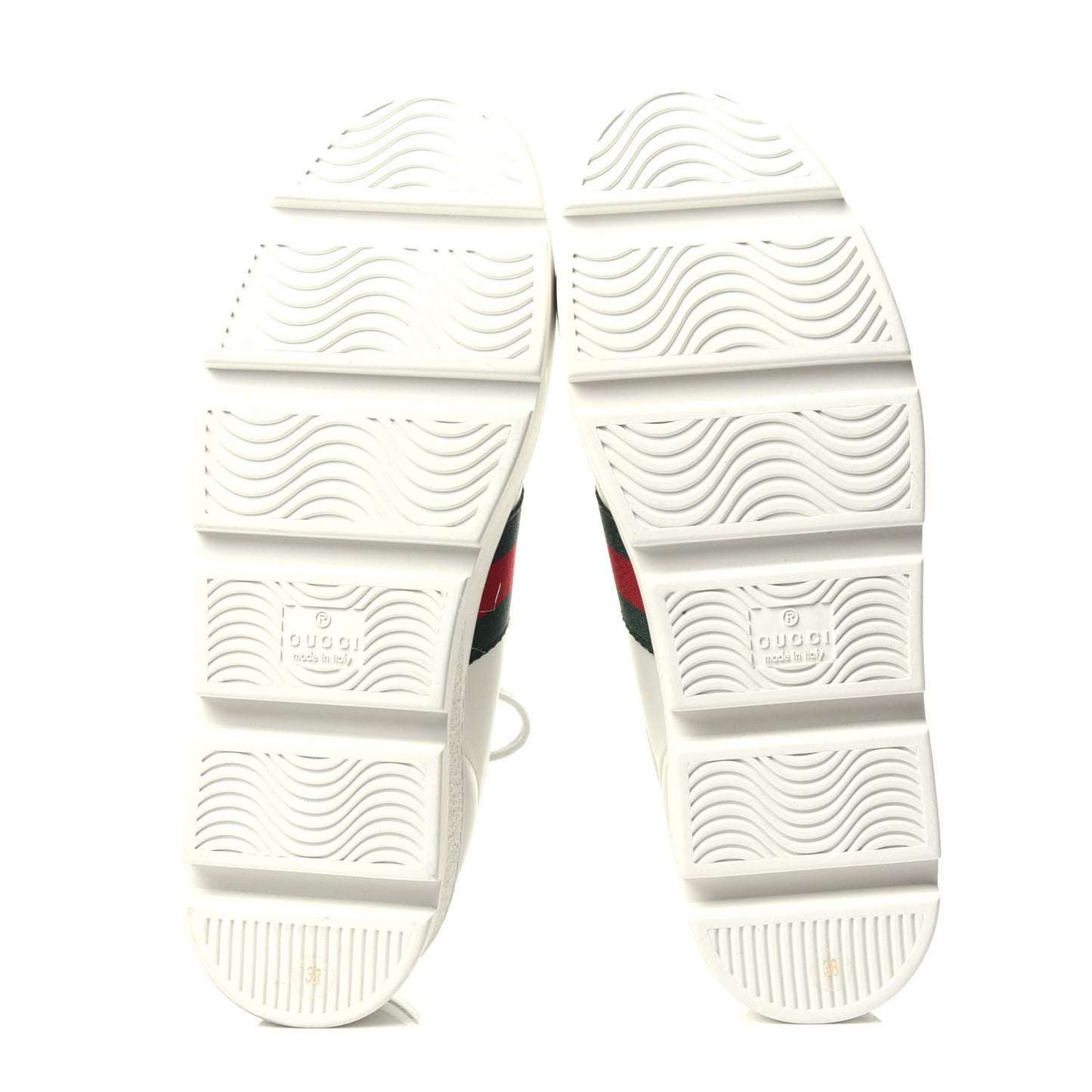 Calfskin Web Bee Embroidered Womens Ace Platform Sneakers 38 White