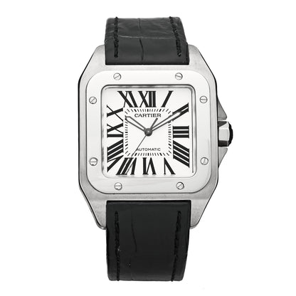 Cartier Stainless Steel Alligator 38mm Santos 100 Automatic Watch 1 of 6
