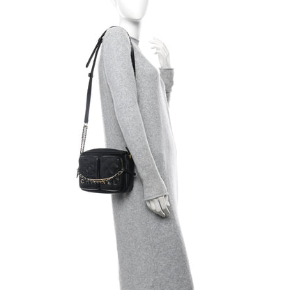 Chanel Calfskin Quilted Small Camera Case Black 2 of 11