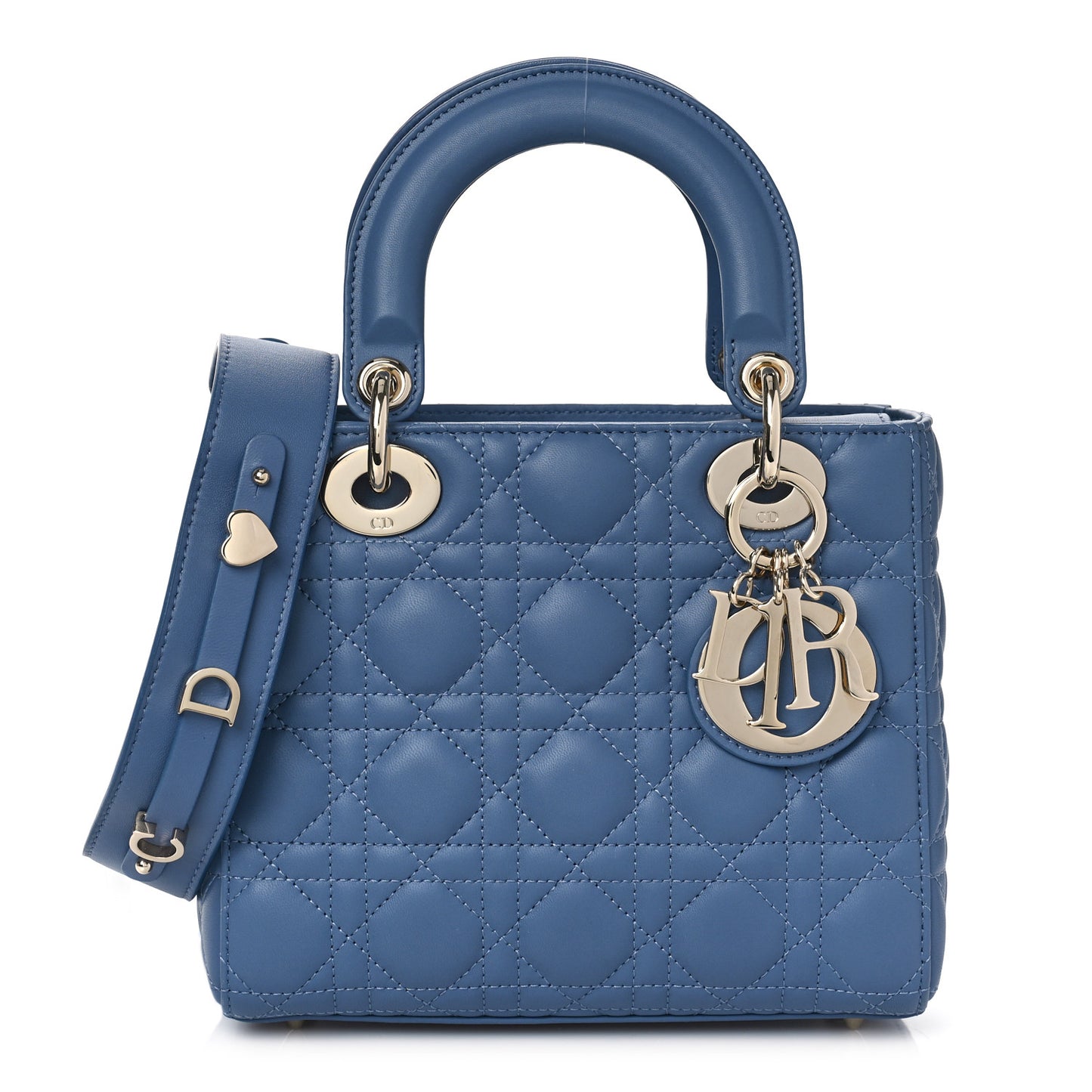 Lambskin Cannage Small My Lady Dior Blue Grey