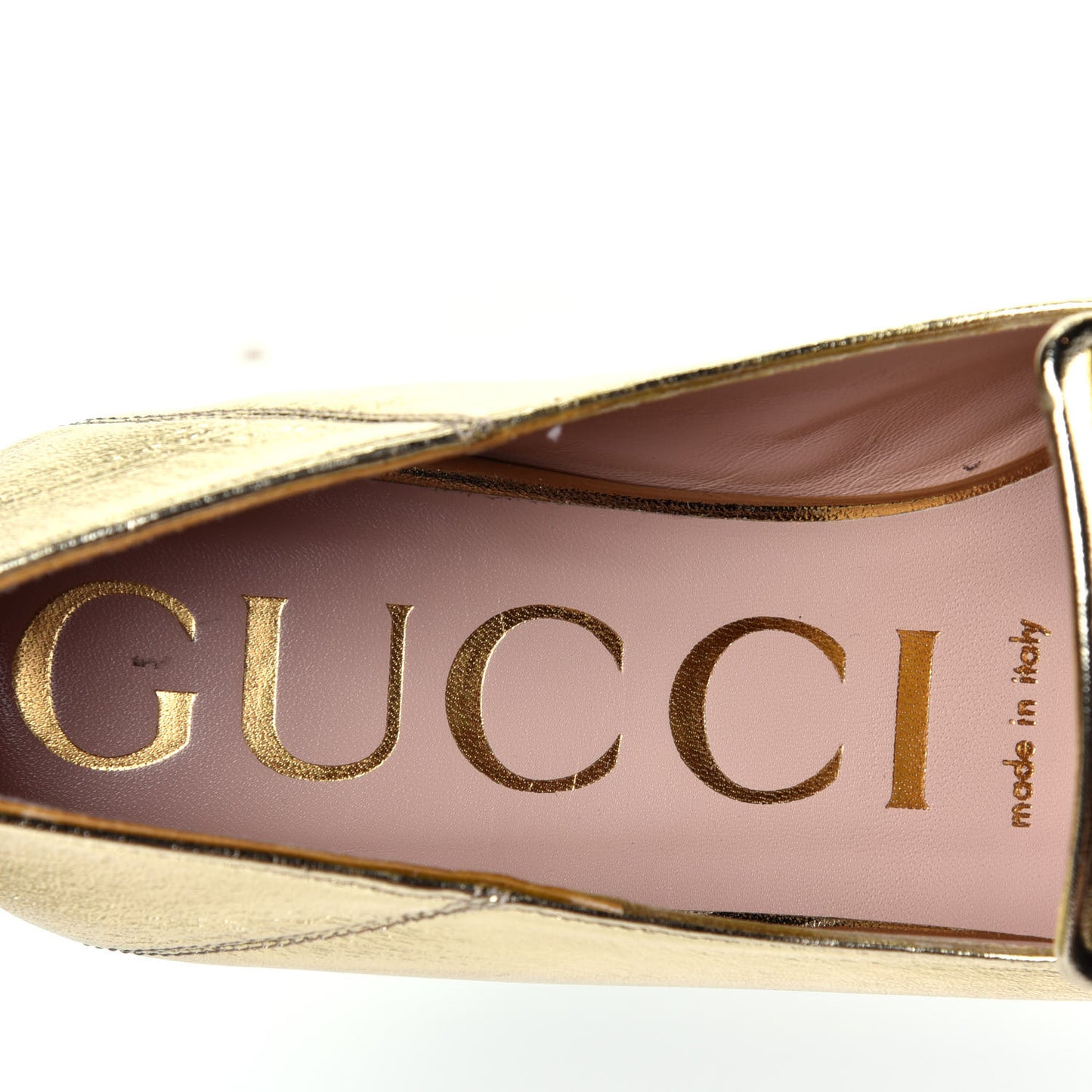 Metallic Nappa Crystal Square G Madelyn Loafers 36.5 Gold