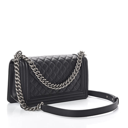 Chanel Calfskin Quilted Medium Boy Flap Black 2 of 9