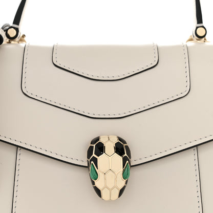 Bulgari Calfskin Serpenti Forever Top Handle White 8 of 10