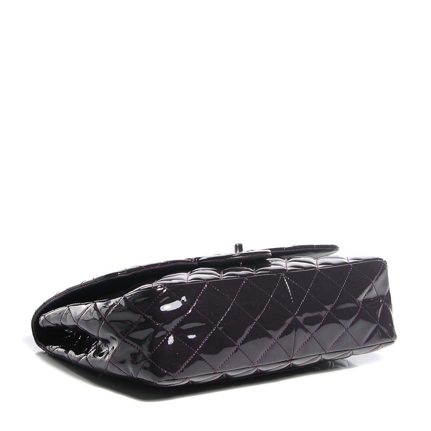 Chanel Patent Quilted Jumbo Single Flap Dark Purple 4 of 8