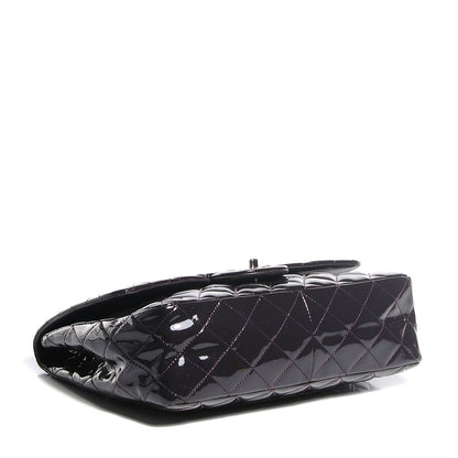 Chanel Patent Quilted Jumbo Single Flap Dark Purple 4 of 8