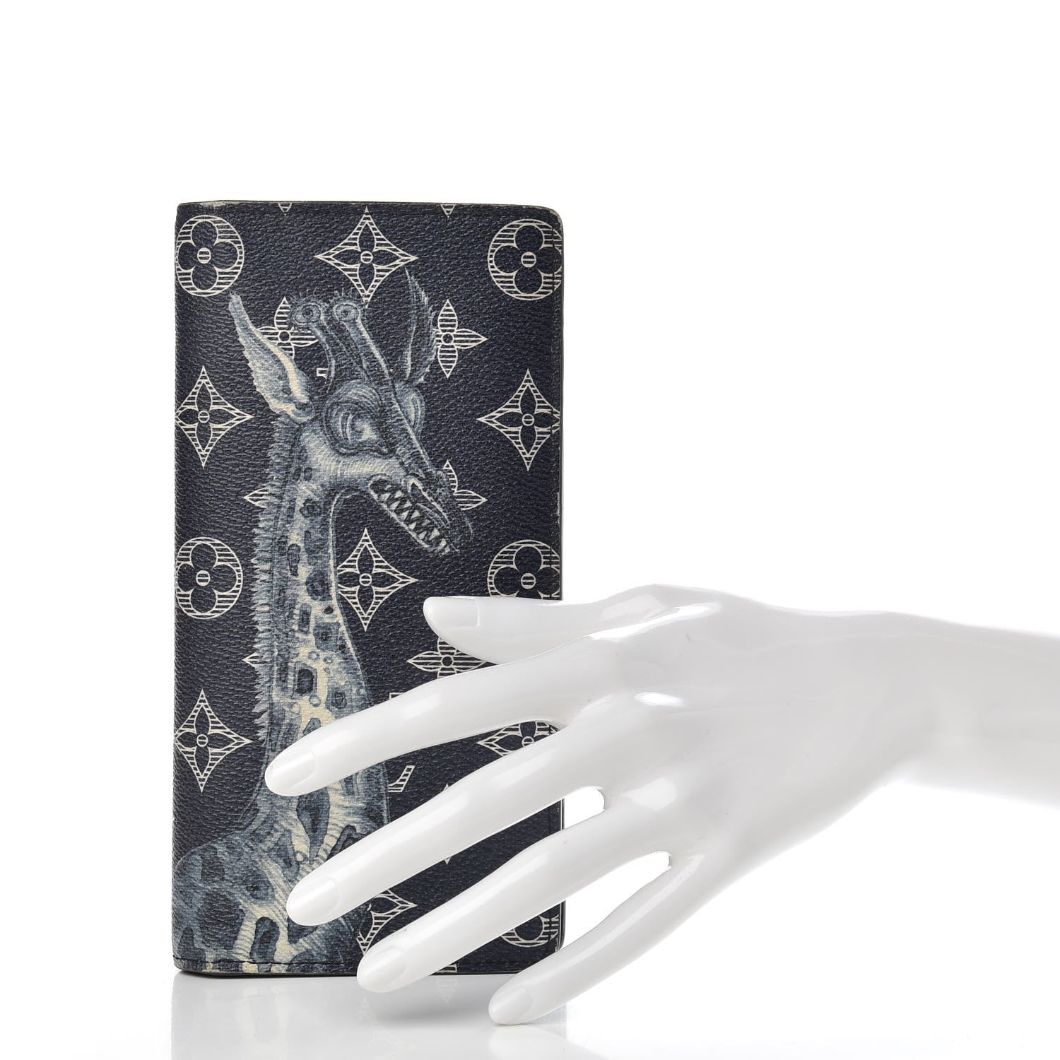 Louis Vuitton Savane Monogram Chapman Giraffe Brazza Wallet Encre 2 of 7
