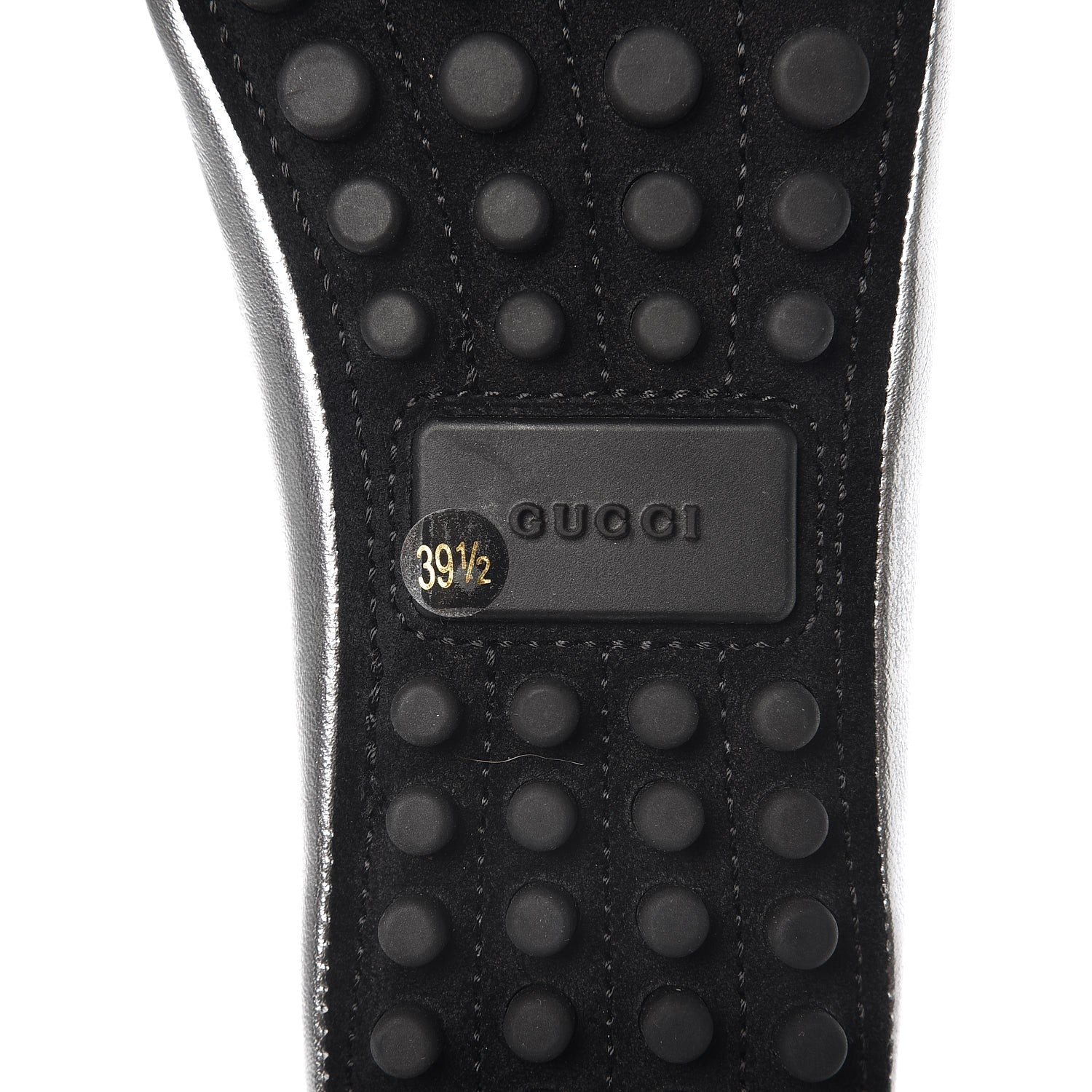 Gucci Metallic Nappa Web Bayadere Ballerina Flats 39.5 Argento 7 of 8