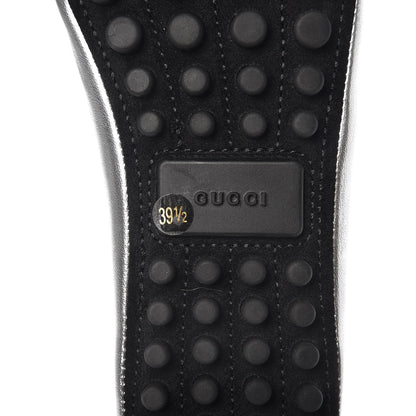 Gucci Metallic Nappa Web Bayadere Ballerina Flats 39.5 Argento 7 of 8