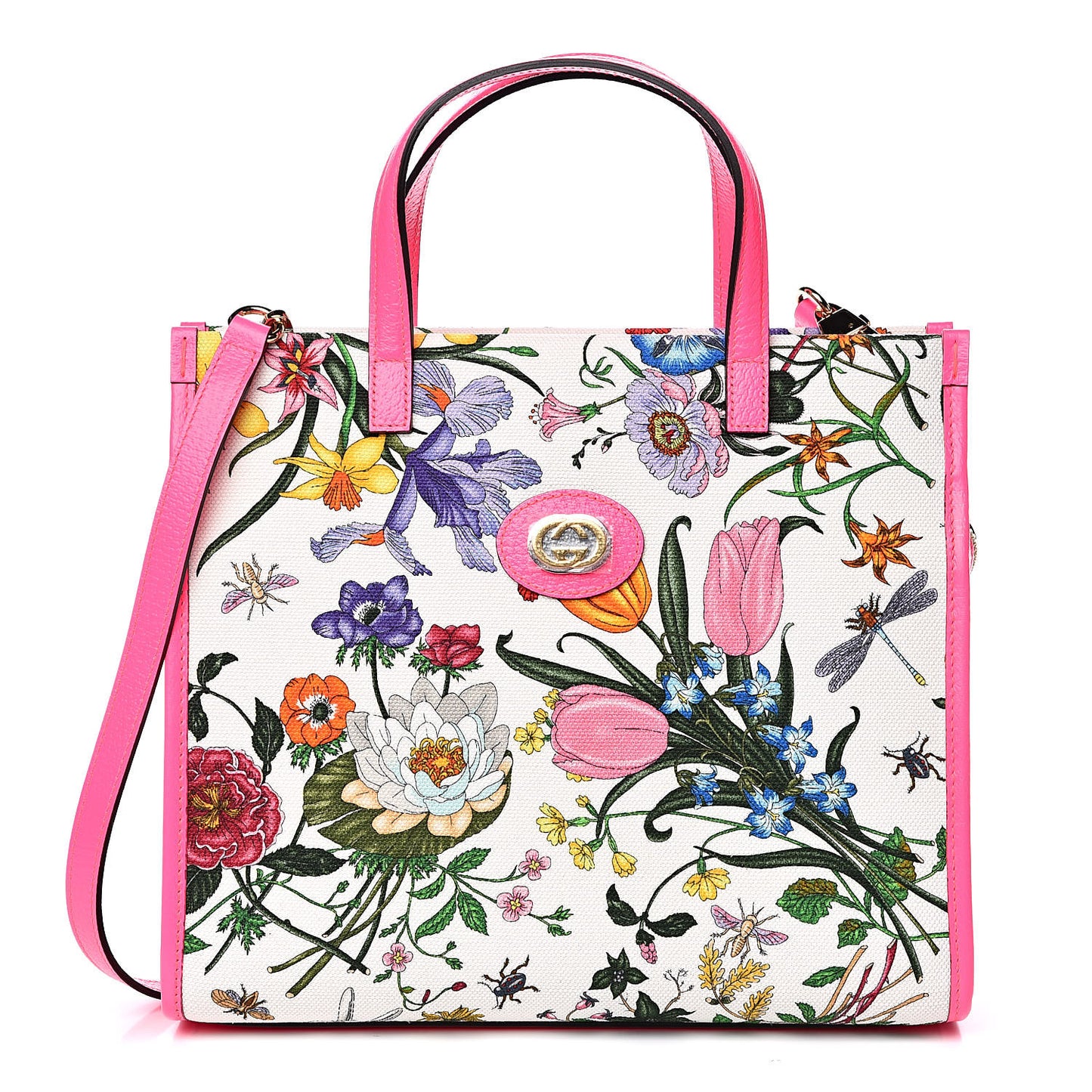 Canvas Medium Flora Tote Fuchsia
