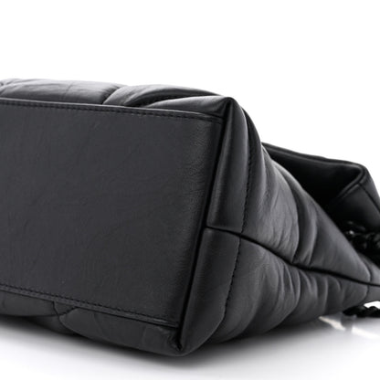 Saint Laurent Lambskin Quilted Monogram Monochrome Small Loulou Puffer Chain Satchel Black 10 of 11