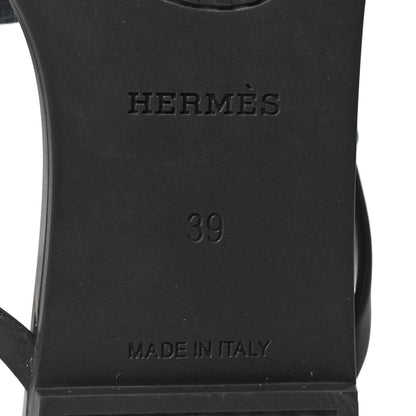 Hermes Rubber Womens Egerie Sandals 39 Black 8 of 8