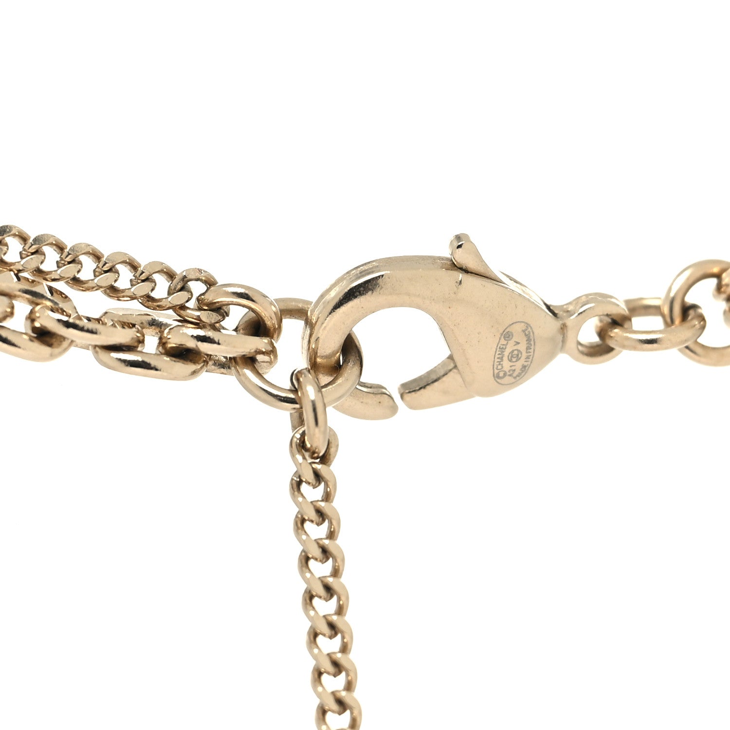 Chanel Crystal CC Multi Strand Chain Necklace Gold 4 of 5
