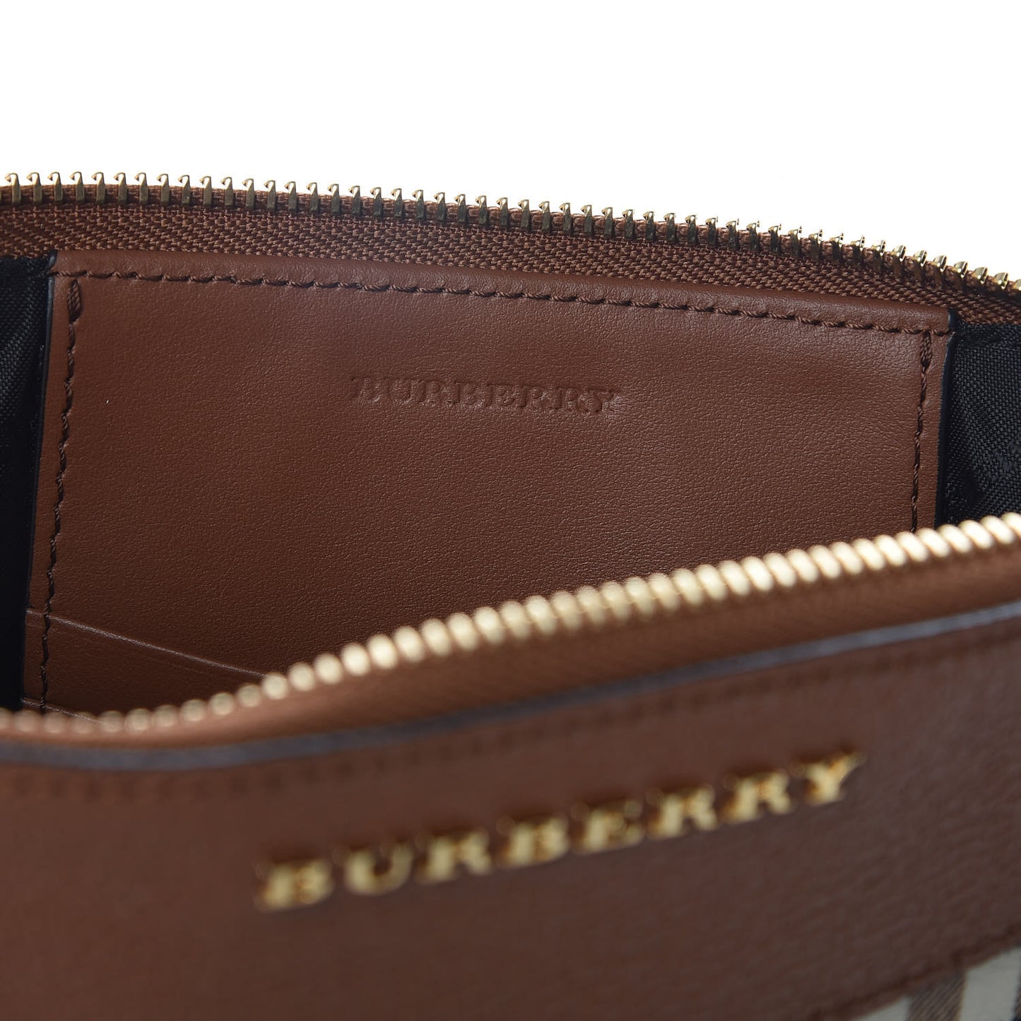 Haymarket Check Peyton Crossbody Clutch Bag Toffee