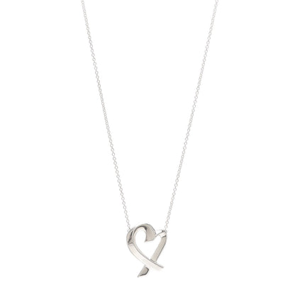 Tiffany Sterling Silver Paloma Picasso Loving Heart Pendant Necklace 1 of 5