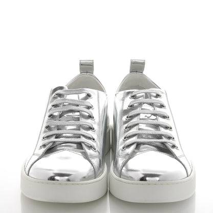 Louis Vuitton Patent Calfskin Frontrow Sneakers 40 Silver 2 of 8