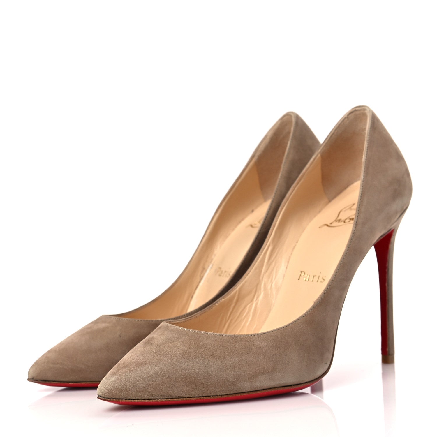 Christian Louboutin Suede Pigalle Follies 100 Pumps 37 Fennec 3 of 9