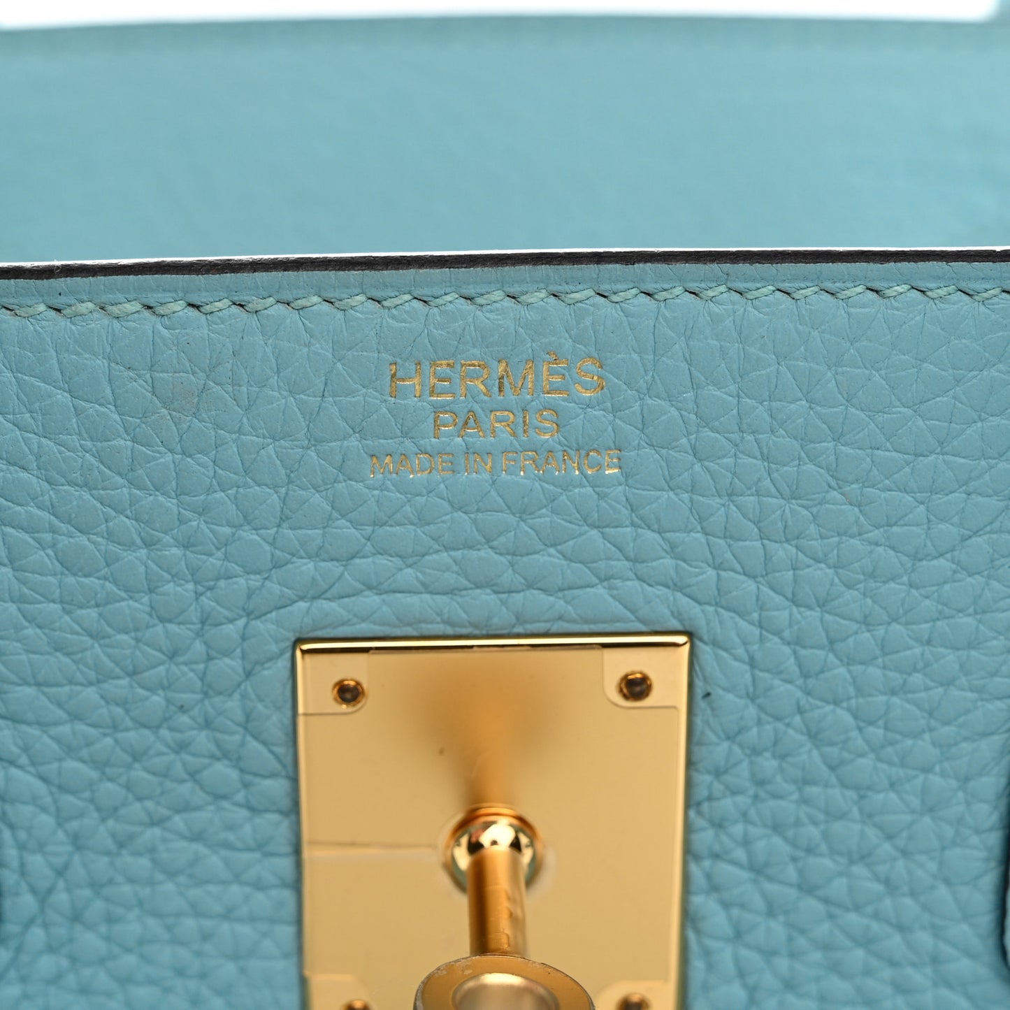Taurillon Clemence Birkin 30 Bleu Atoll