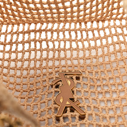 Saint Laurent Raffia Calfskin Oxalis Shoulder Bag Naturale 5 of 10