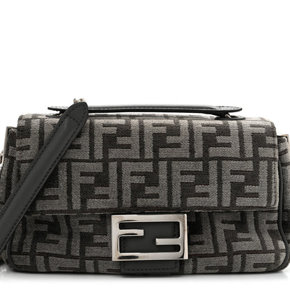 Fendi Chenille Vitello Seta FF Midi Chain Baguette Tortora 8 of 12