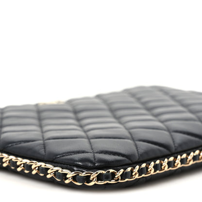 Chanel Lambskin Quilted Chain Around Medium Cosmetic Case Black 9 of 10