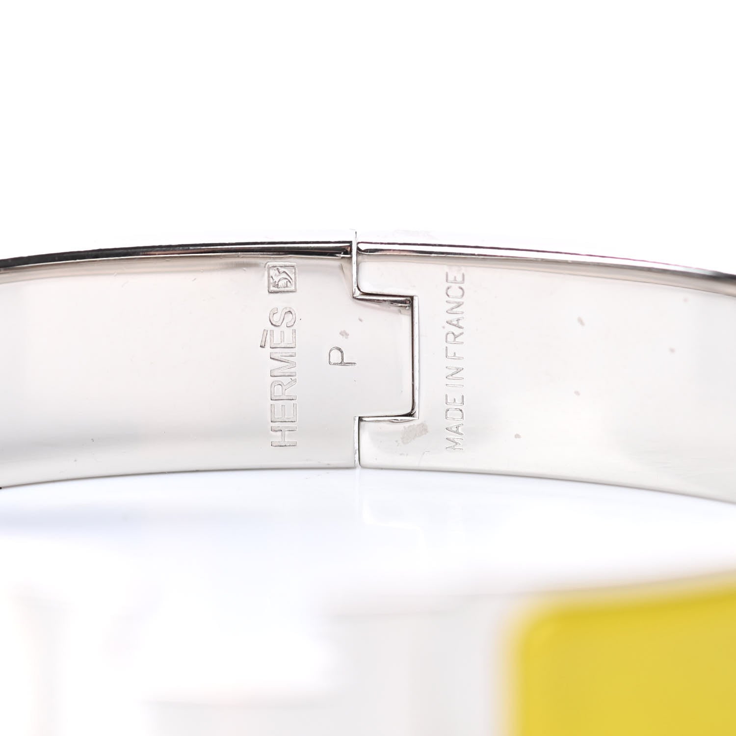 Hermes Enamel Narrow Clic Clac H Bracelet GM Chartreuse 4 of 6