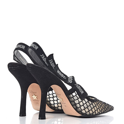 Christian Dior Resille Lambskin Ribbon J'Adior Slingback 100mm Pumps 39 Black 4 of 11
