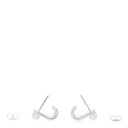 Tiffany Sterling Silver Pearl HardWear Double Hinged Earrings 3 of 6