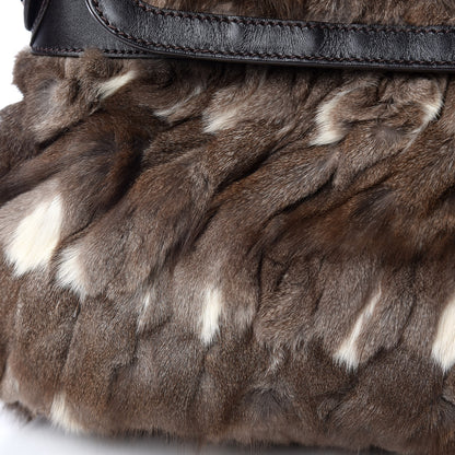 Fendi Rabbit Fur Large Chef Shoulder Bag 12 of 12