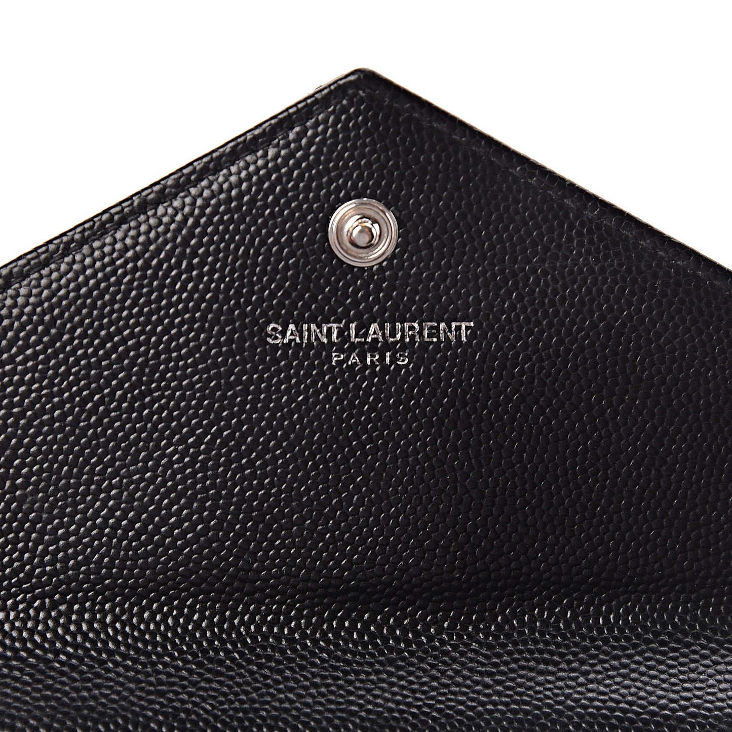 Grain De Poudre Matelasse Chevron Small Monogram Envelope Wallet Black