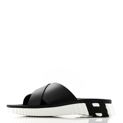 Hermes Nappa Mens Infra Sandals 43.5 Black 1 of 10