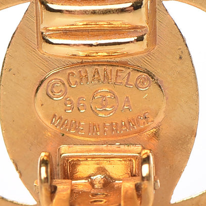 Chanel Crystal CC Turnlock Clip On Earrings Gold 9 of 13
