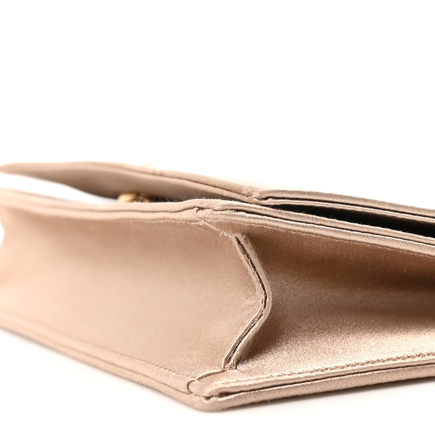 Satin Triangle Mini Shoulder Bag Cameo