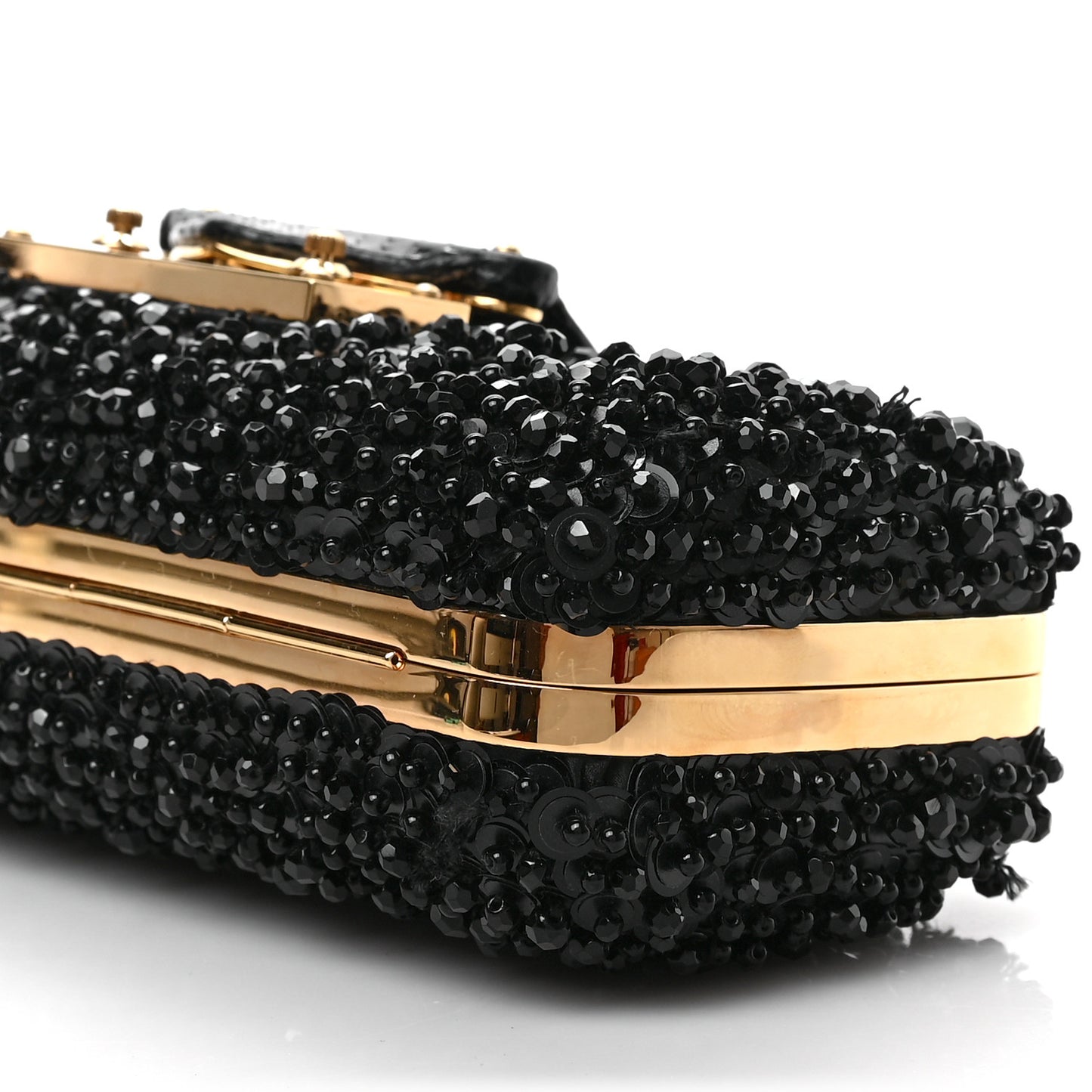 Sequin Ayers Minaudiere Tresor Clutch Black