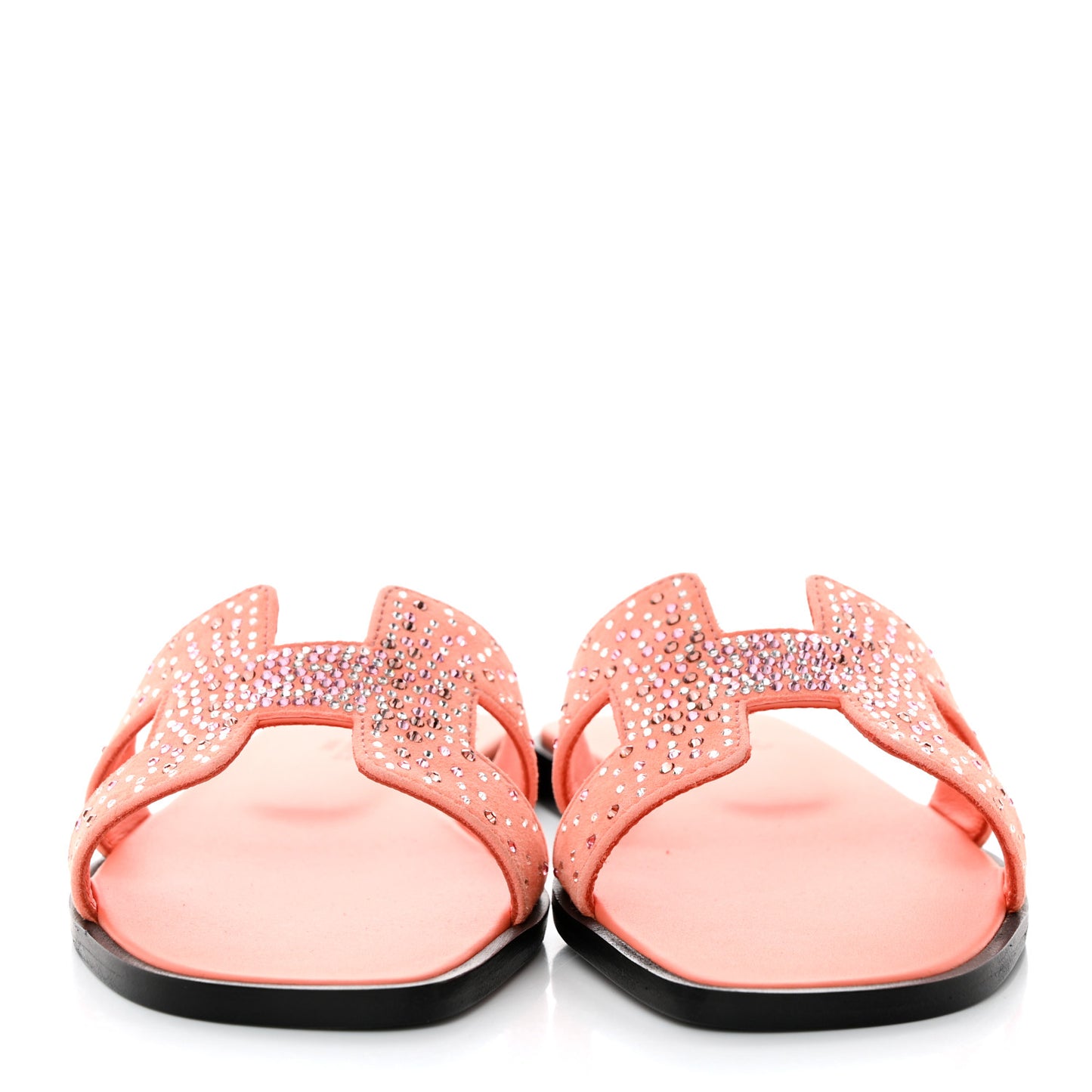 Suede Goatskin Crystal Oran Sandals 35 Orange Joey