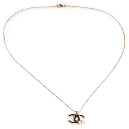 Chanel Enamel CC Camellia Necklace Black 3 of 5