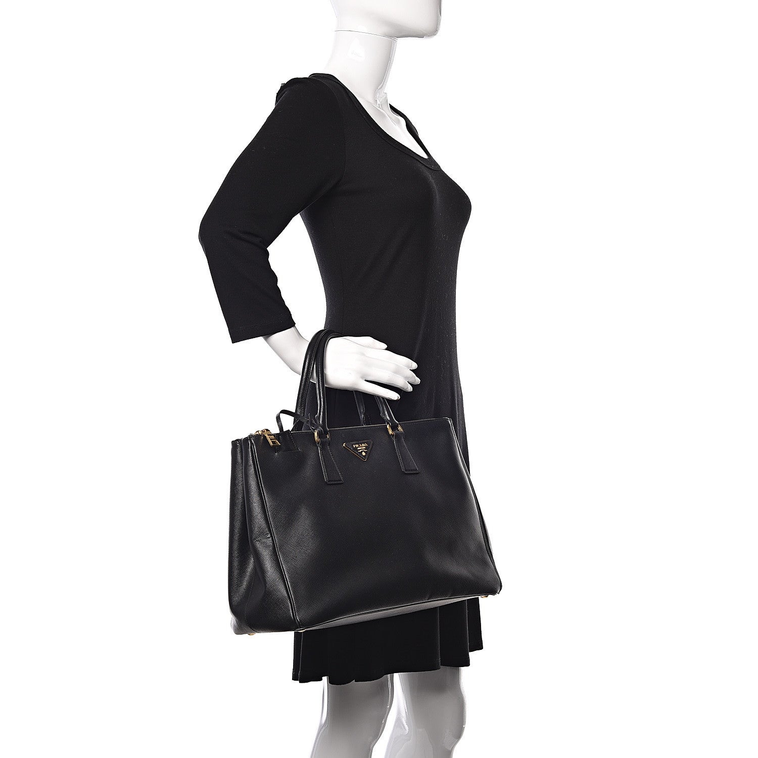 Prada Saffiano Large Galleria Double Zip Tote Black 2 of 15