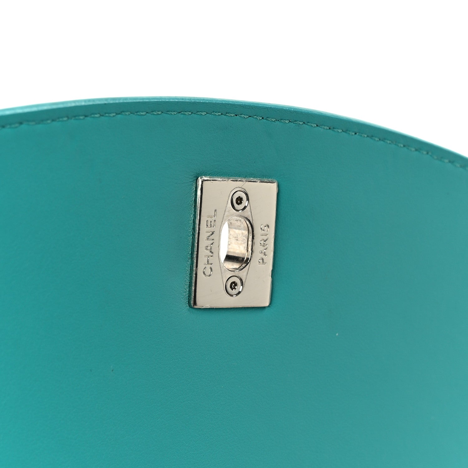 Chanel Calfskin Stitched Small Ring My Bag Flap Crossbody Turquoise 7 of 11