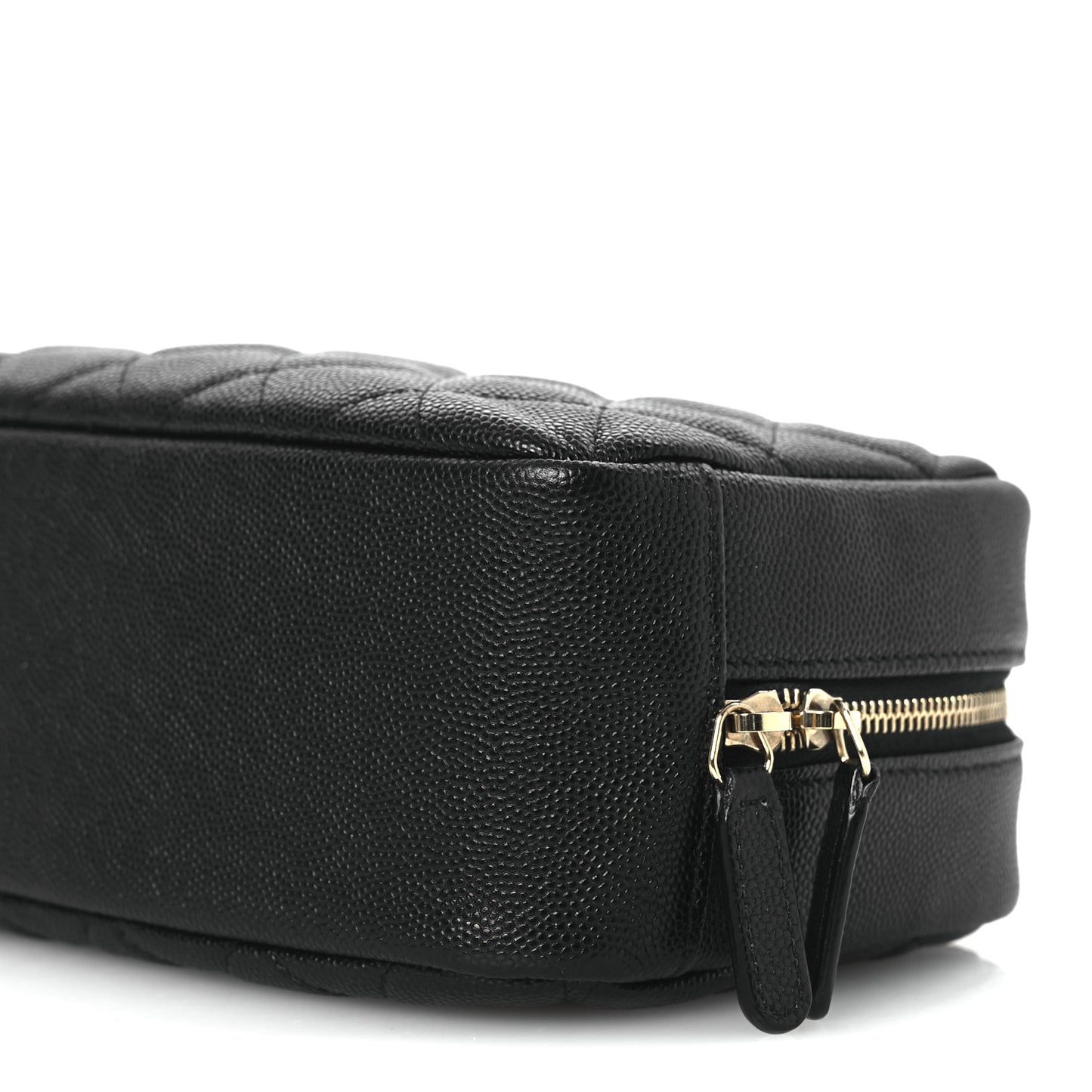 Caviar Quilted Medium Curvy Pouch Cosmetic Case Black