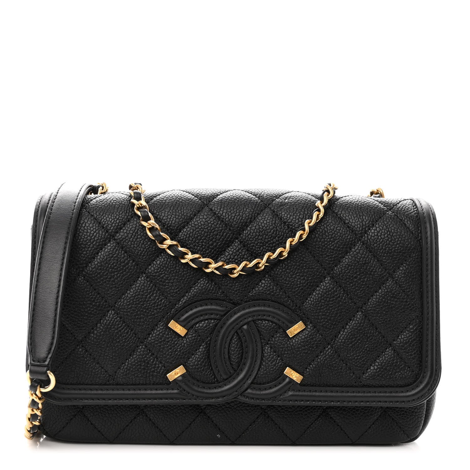 Chanel Caviar Quilted Small CC Filigree Flap Black 1 of 9