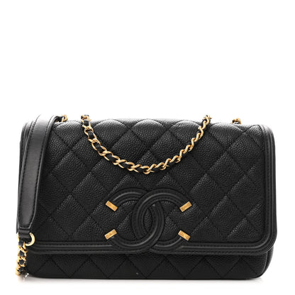 Chanel Caviar Quilted Small CC Filigree Flap Black 1 of 9