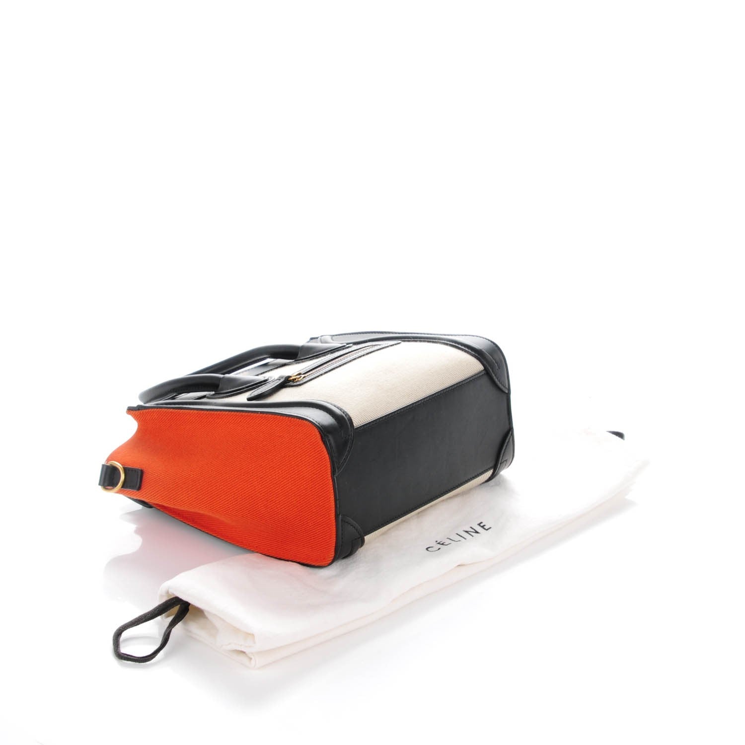Celine Canvas Smooth Calfskin Nano Tri-Color Luggage Natural 4 of 6