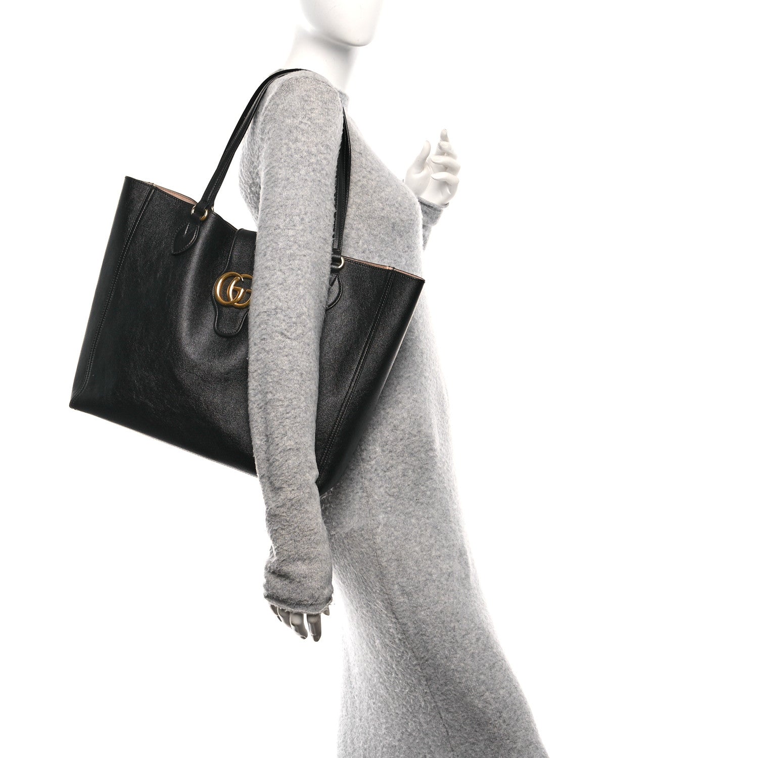 Gucci New Sakai Calfskin Lux Medium Dahlia Tote Black 1793516