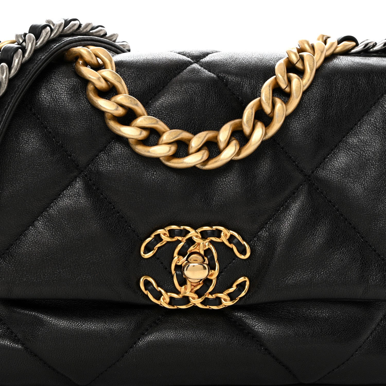 Chanel Goatskin Quilted Medium Chanel 19 Flap Black 8 of 10